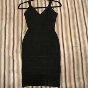 Black aqua body con dress